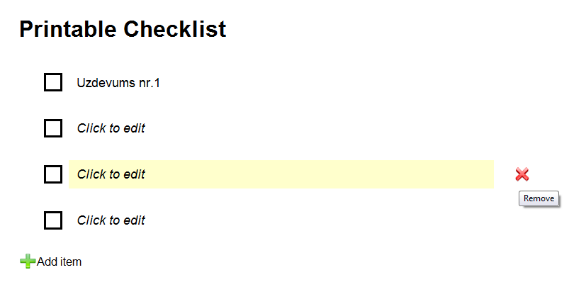 A Screen Shot Of A Printable Checklist.